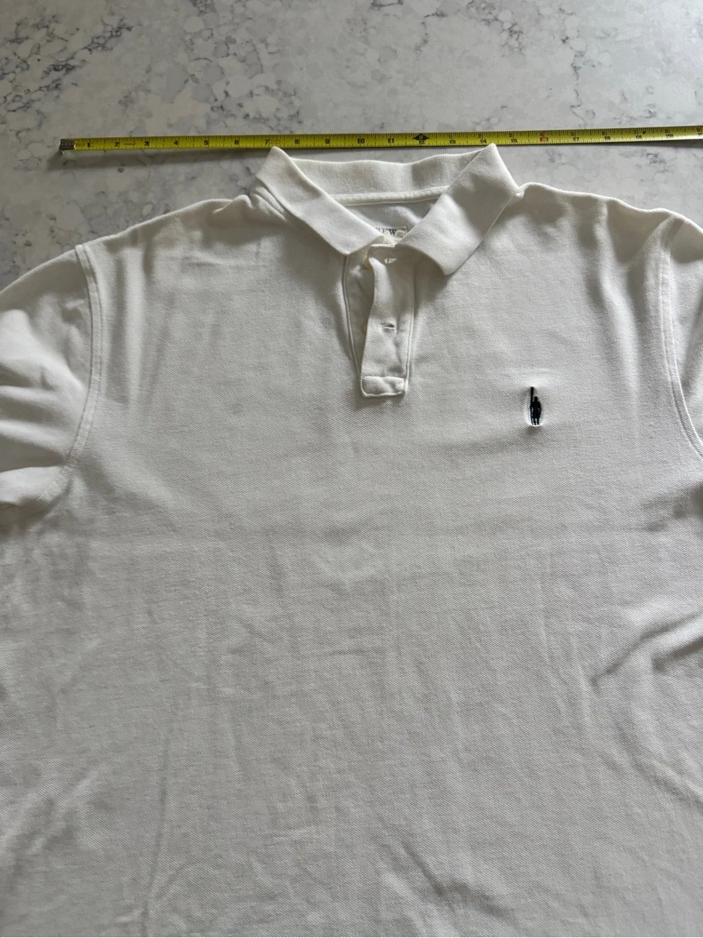 J.Crew Polo Shirt Men’s Large White Pique Cotton Embroidered Logo Y2K